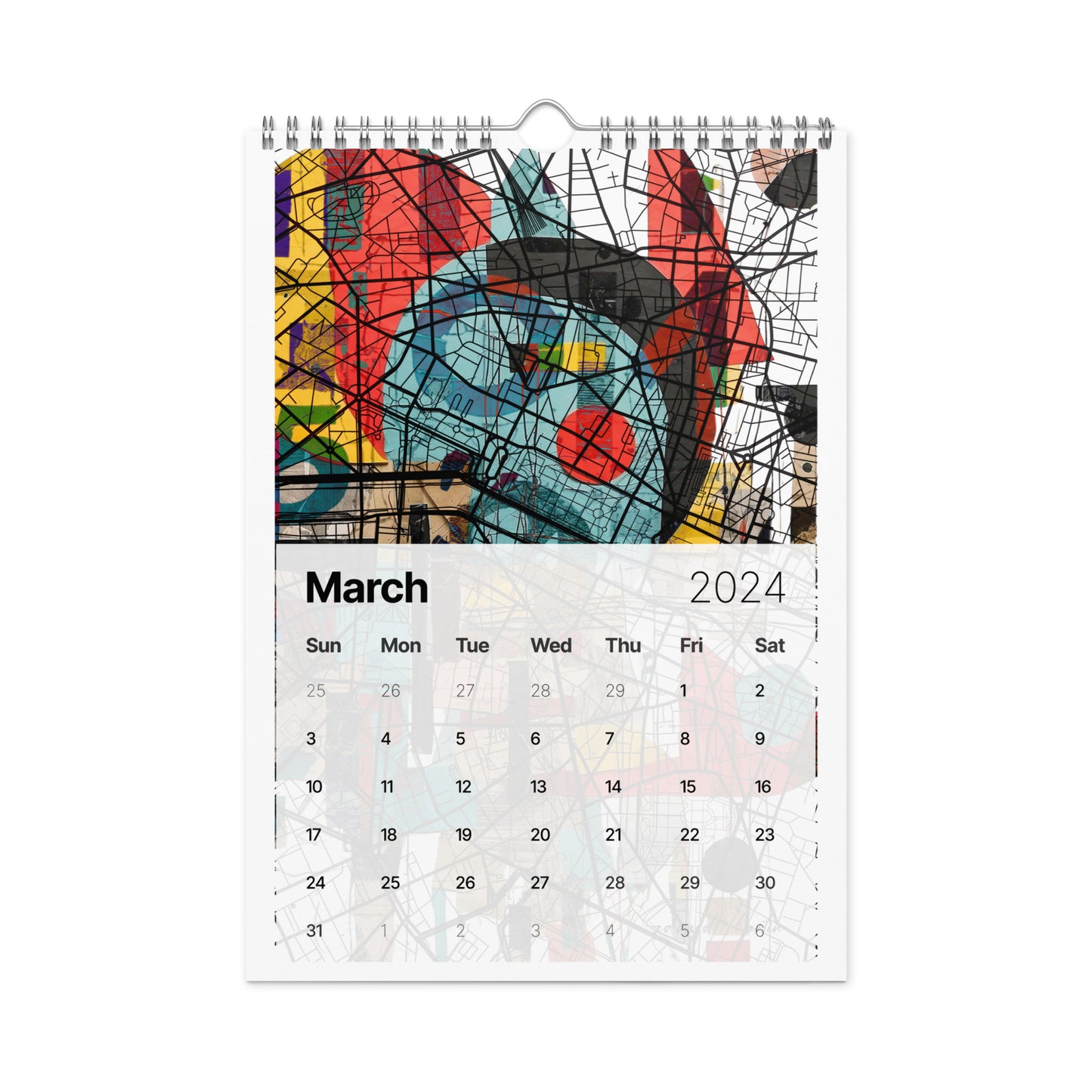 Elementologie Wall calendar (2024)-Abstract Collages by Edward Martin