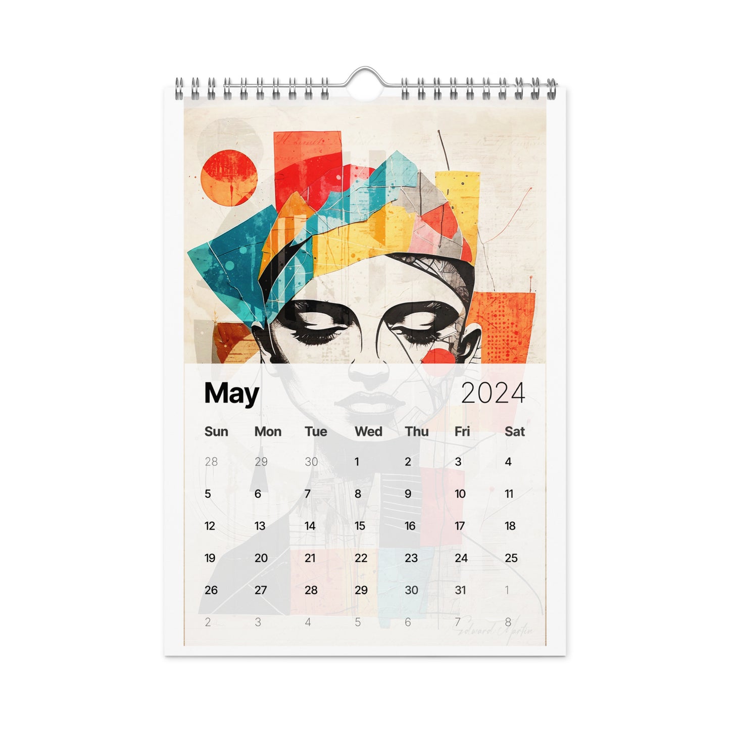 Elementologie Wall calendar (2024)-Abstract Collages by Edward Martin