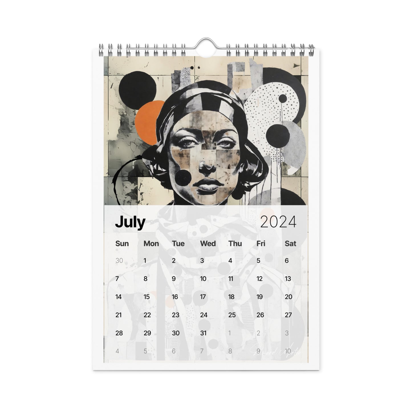 Elementologie Wall calendar (2024)-Abstract Collages by Edward Martin