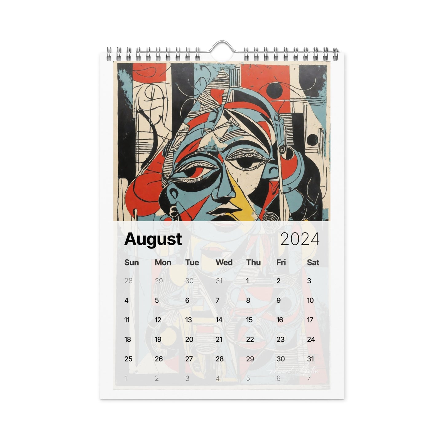 Elementologie Wall calendar (2024)-Abstract Collages by Edward Martin