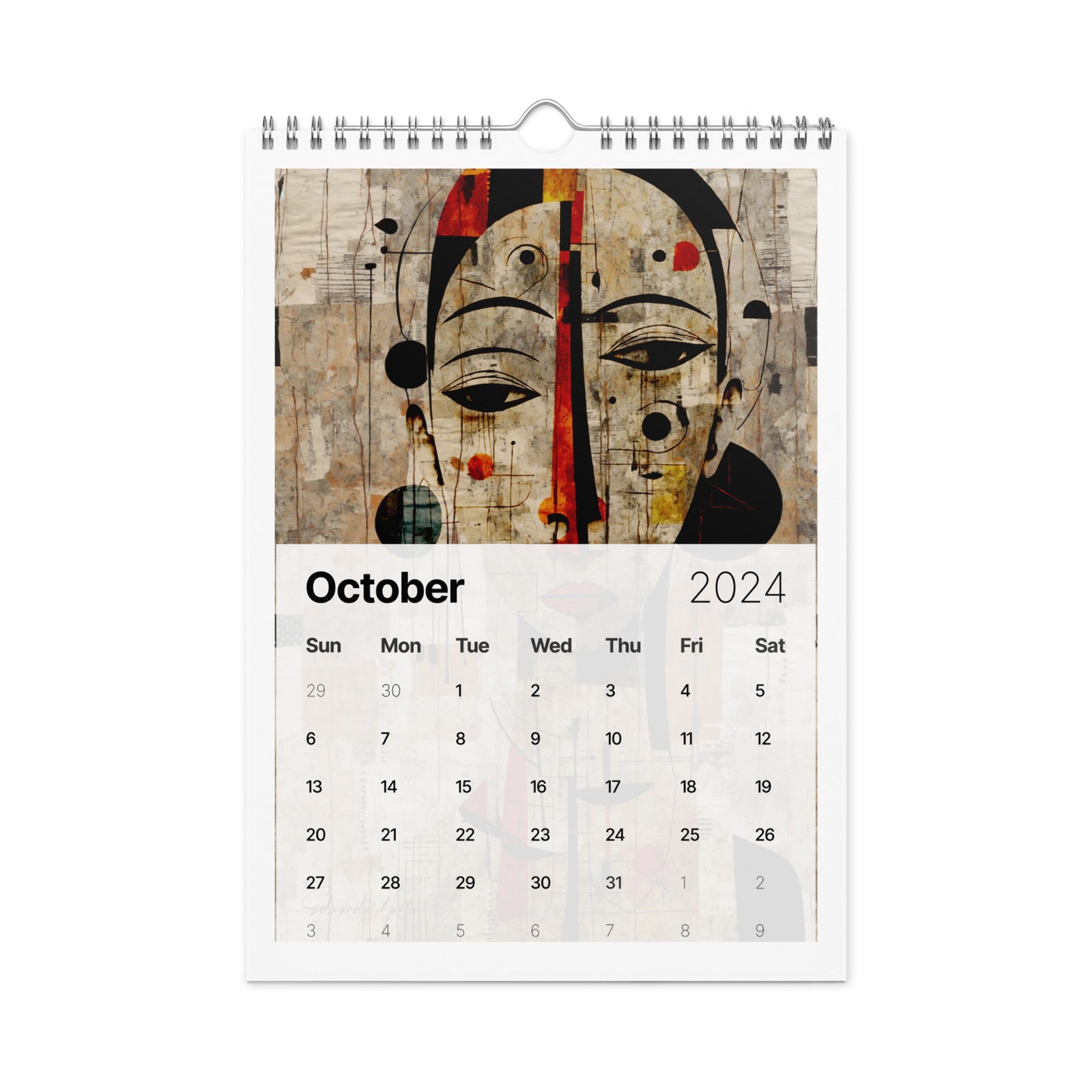 Elementologie Wall calendar (2024)-Abstract Collages by Edward Martin