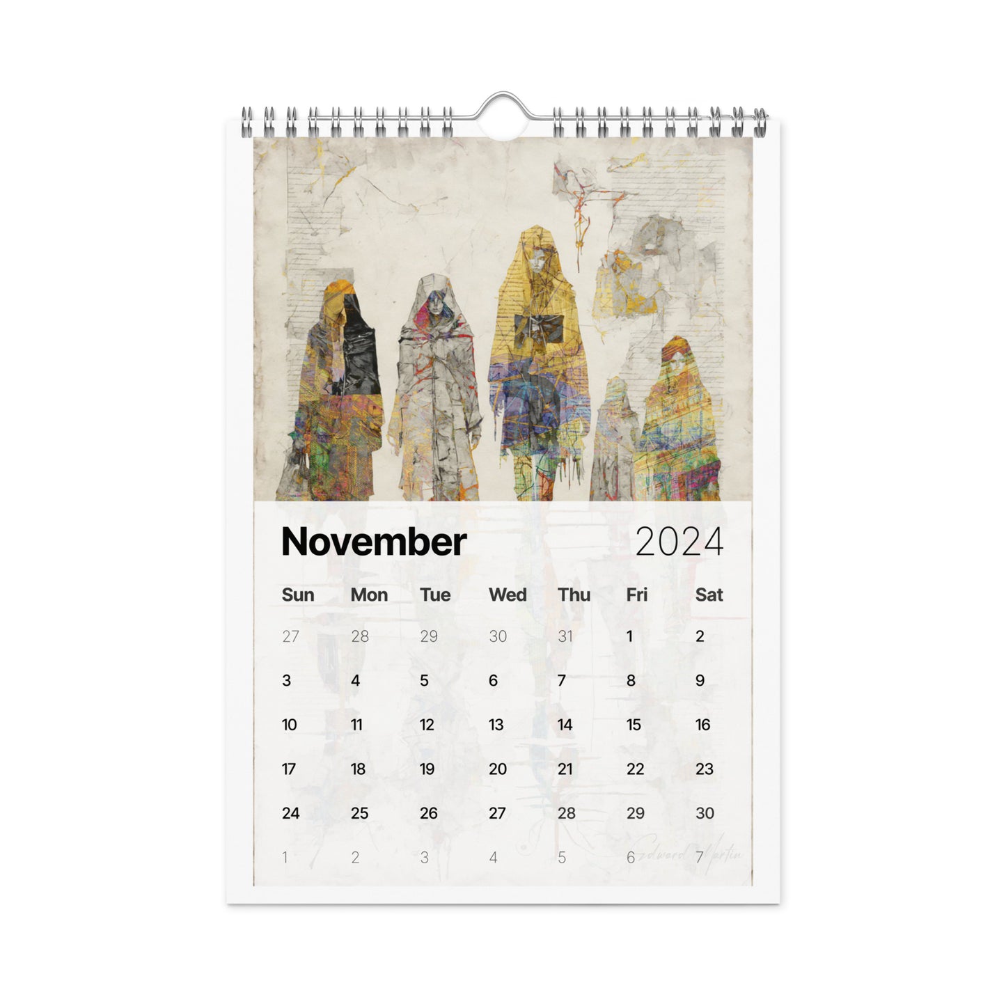 Elementologie Wall calendar (2024)-Abstract Collages by Edward Martin