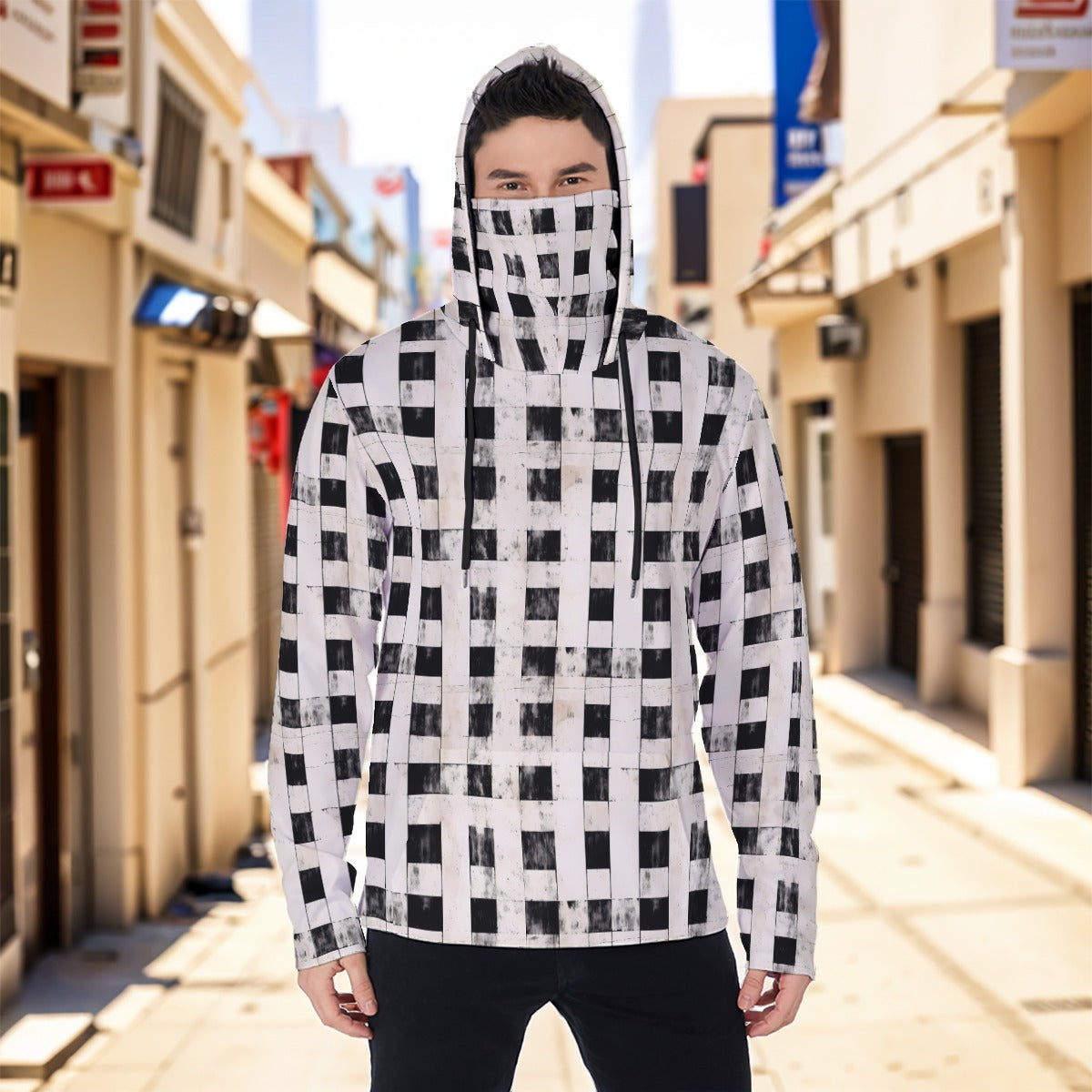 Eco-friendly All-Over Print Men's Masked Hoodie