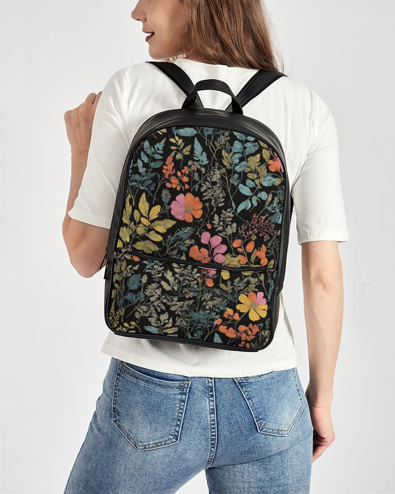 Compact Faux Leather Fashion Backpack