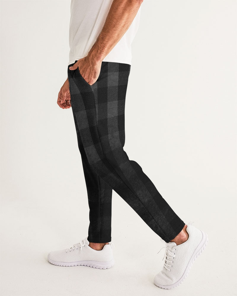 Black Ombre Plaid Men's Joggers