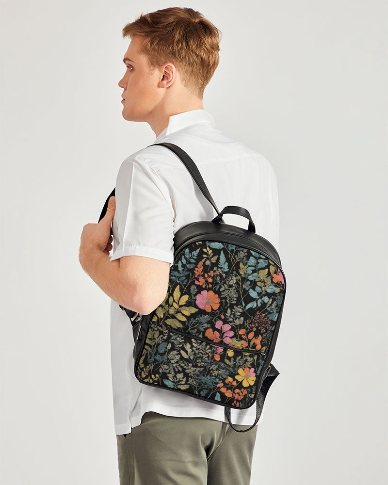 Compact Faux Leather Fashion Backpack