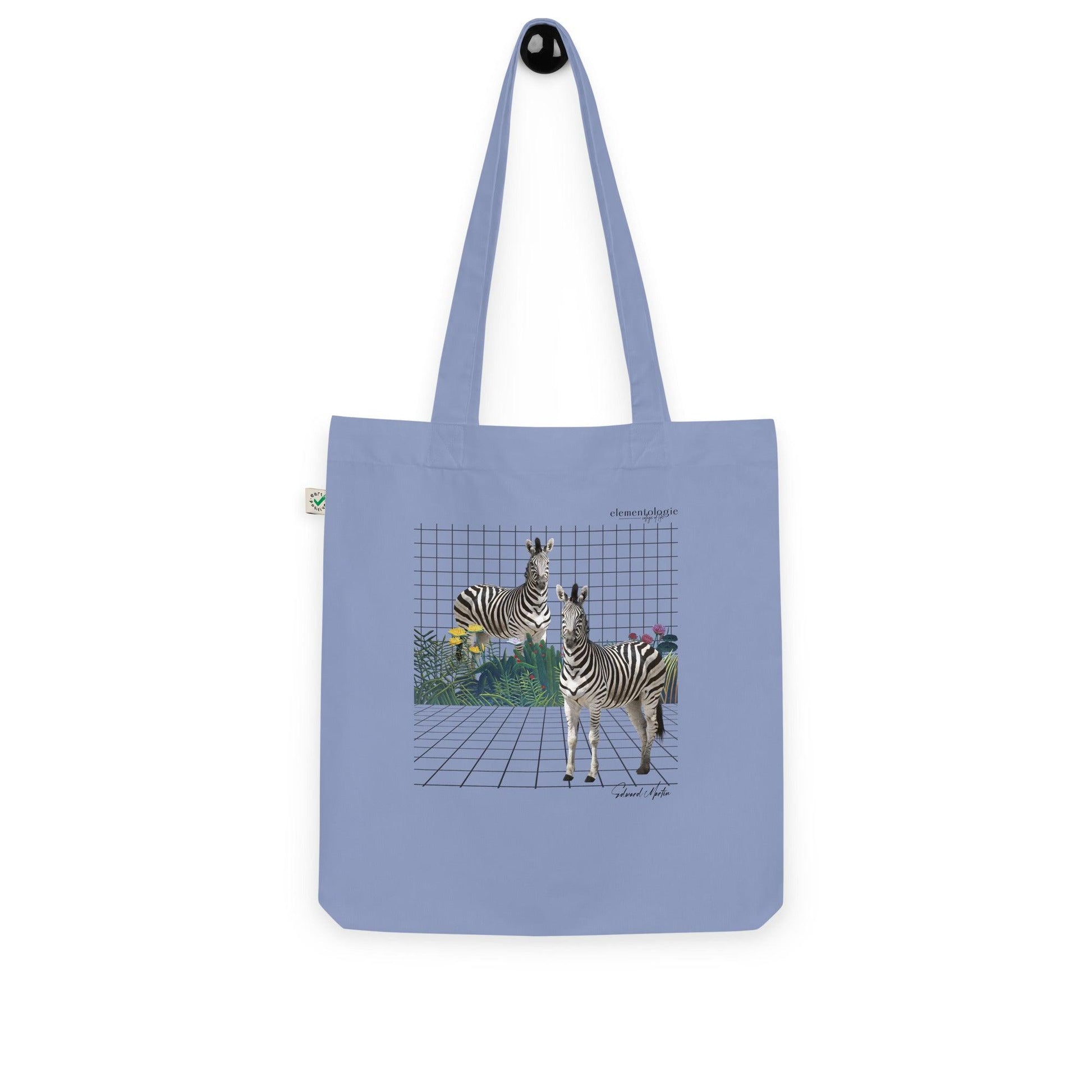 Organic fashion tote bag-Zebras by Edward Martin - Elementologie