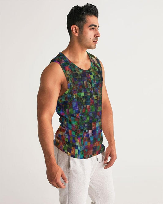 Men's Sports Tank-Mosaic by Edward Martin - Elementologie