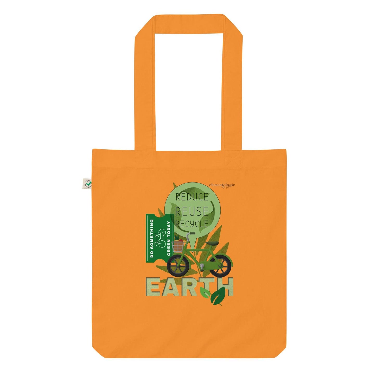 Organic fashion tote bag-Reduce-Reuse-Recycle - Elementologie