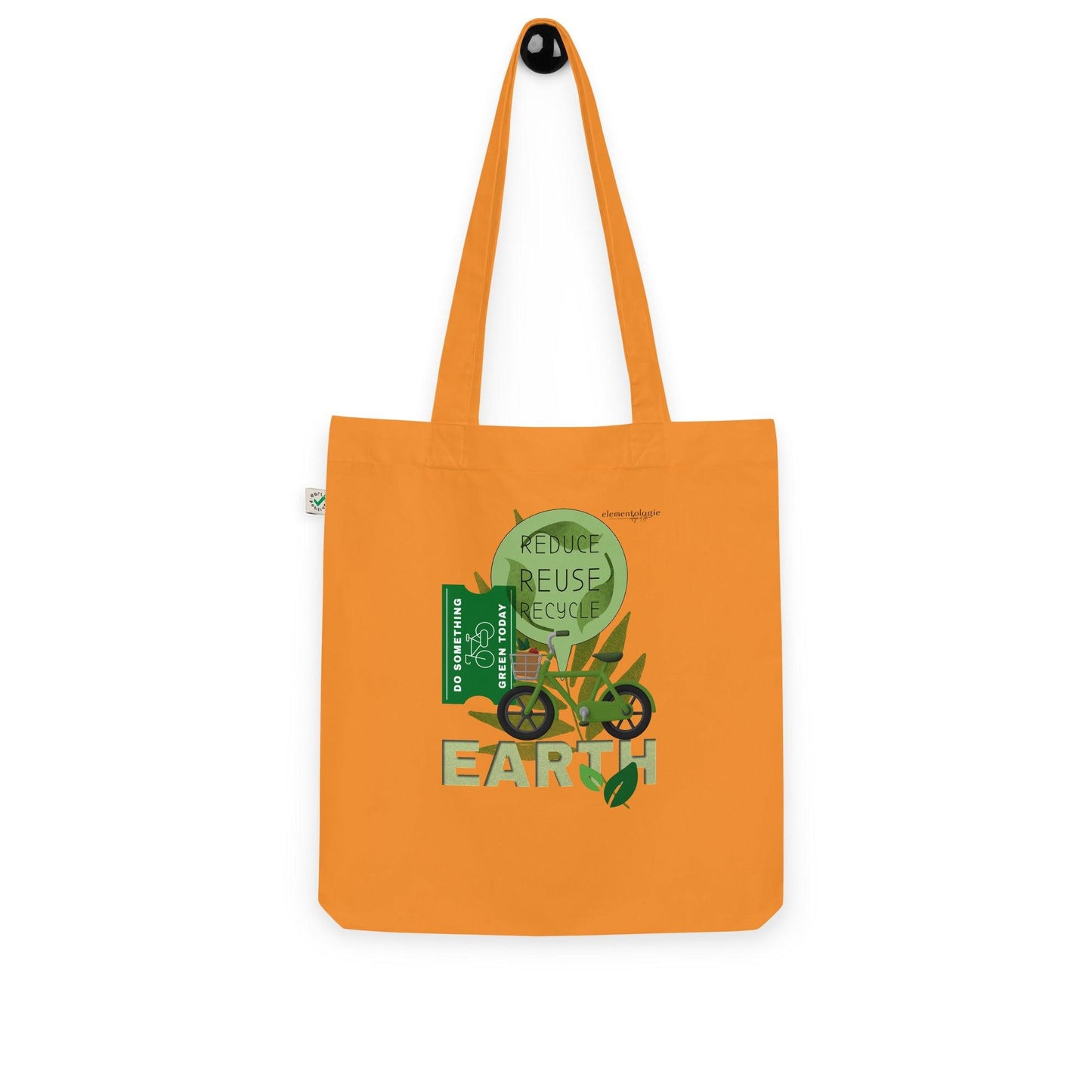 Organic fashion tote bag-Reduce-Reuse-Recycle - Elementologie