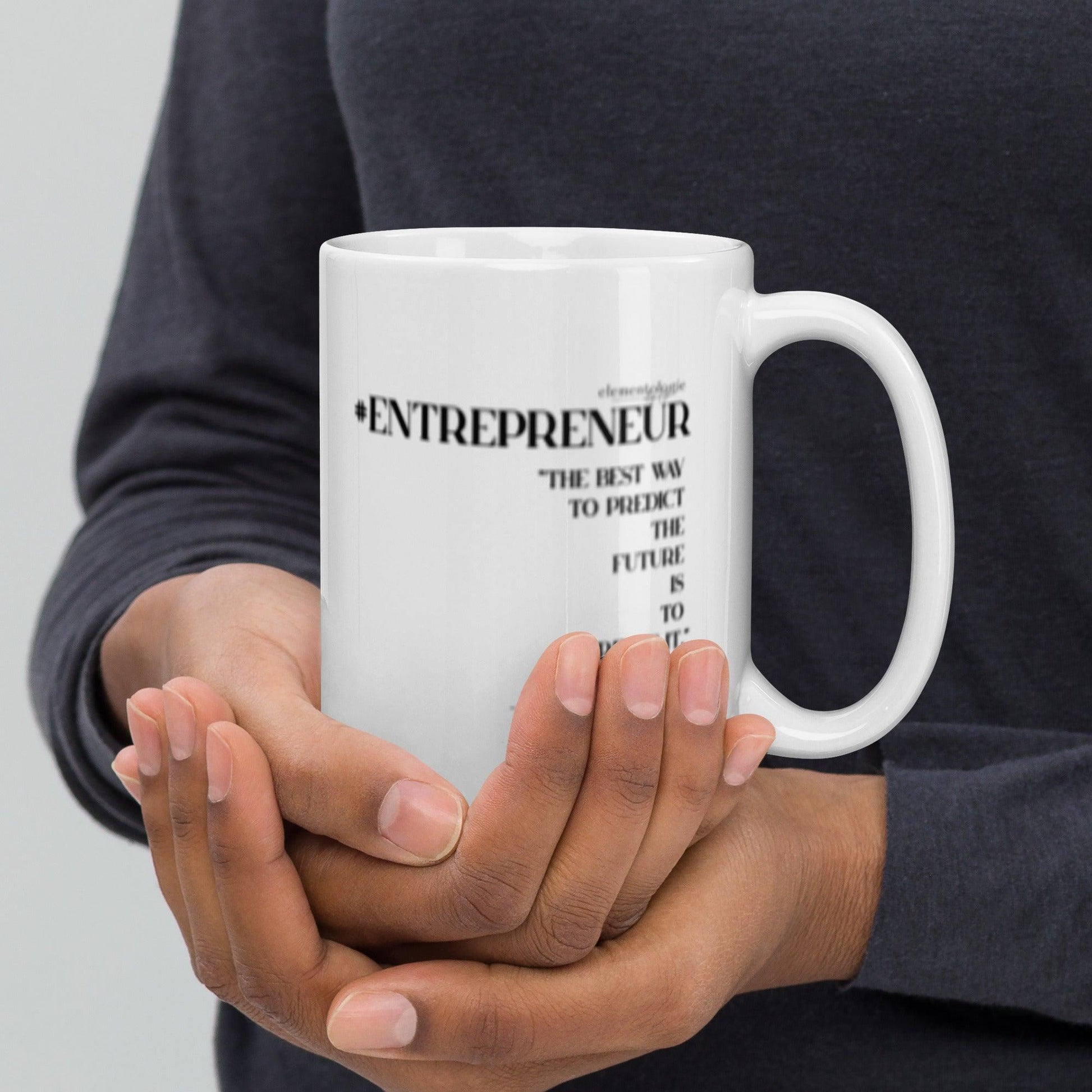 White glossy mug-#Entrepreneur-The Best Way to Predict the Future - Elementologie