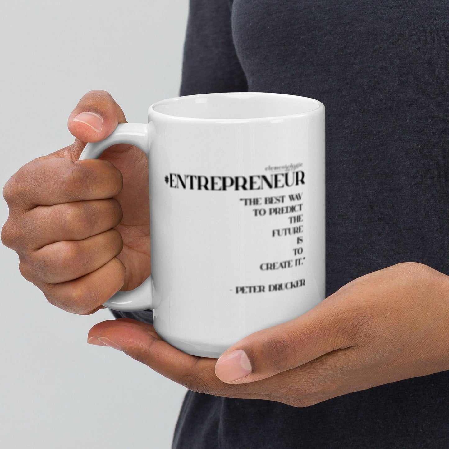 White glossy mug-#Entrepreneur-The Best Way to Predict the Future - Elementologie