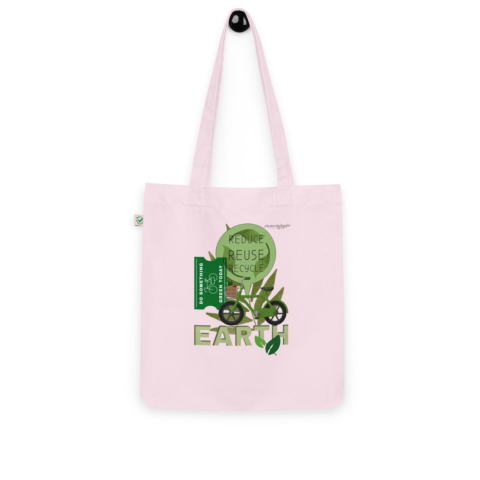 Organic fashion tote bag-Reduce-Reuse-Recycle - Elementologie