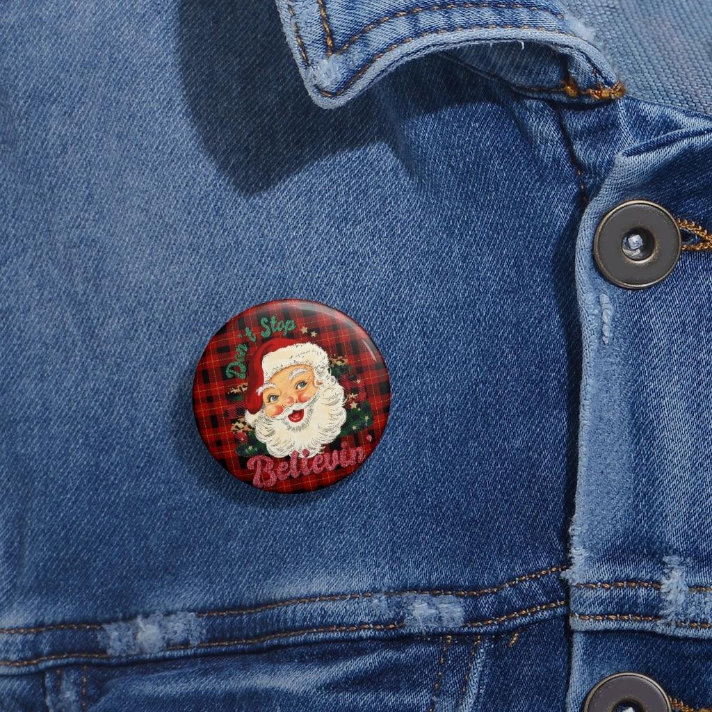 Pin Button-Vintage Santa - Elementologie