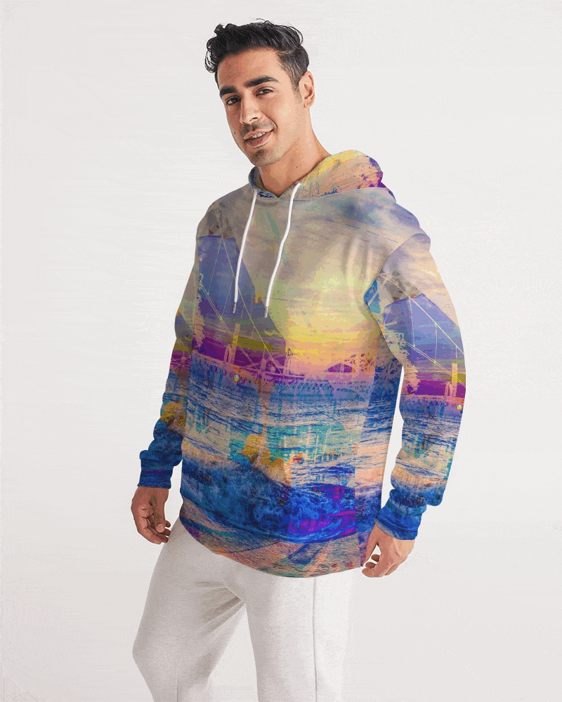 Men's Hoodie-Abstract Collage No.237 by Edward Martin - Elementologie
