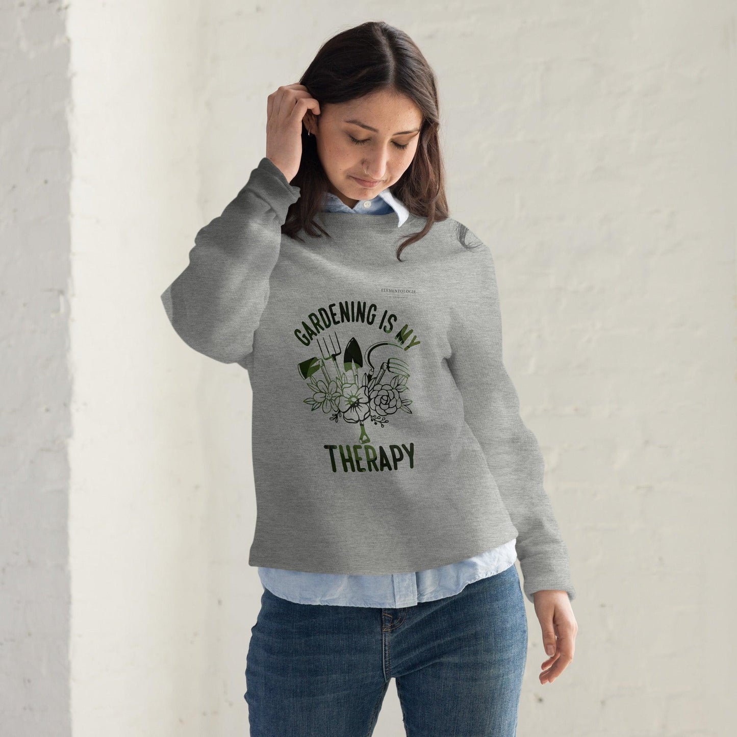 Unisex Fashion Sweatshirt-Gardening Is My Therapy - Elementologie