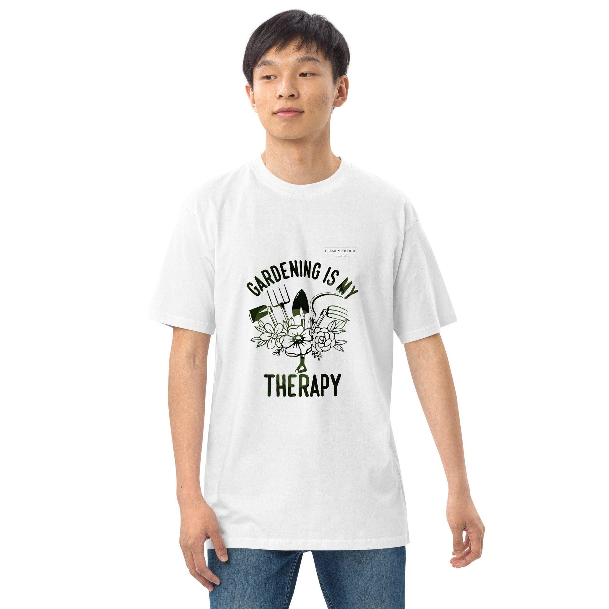 Unisex premium heavyweight tee-Gardening Is My Therapy - Elementologie