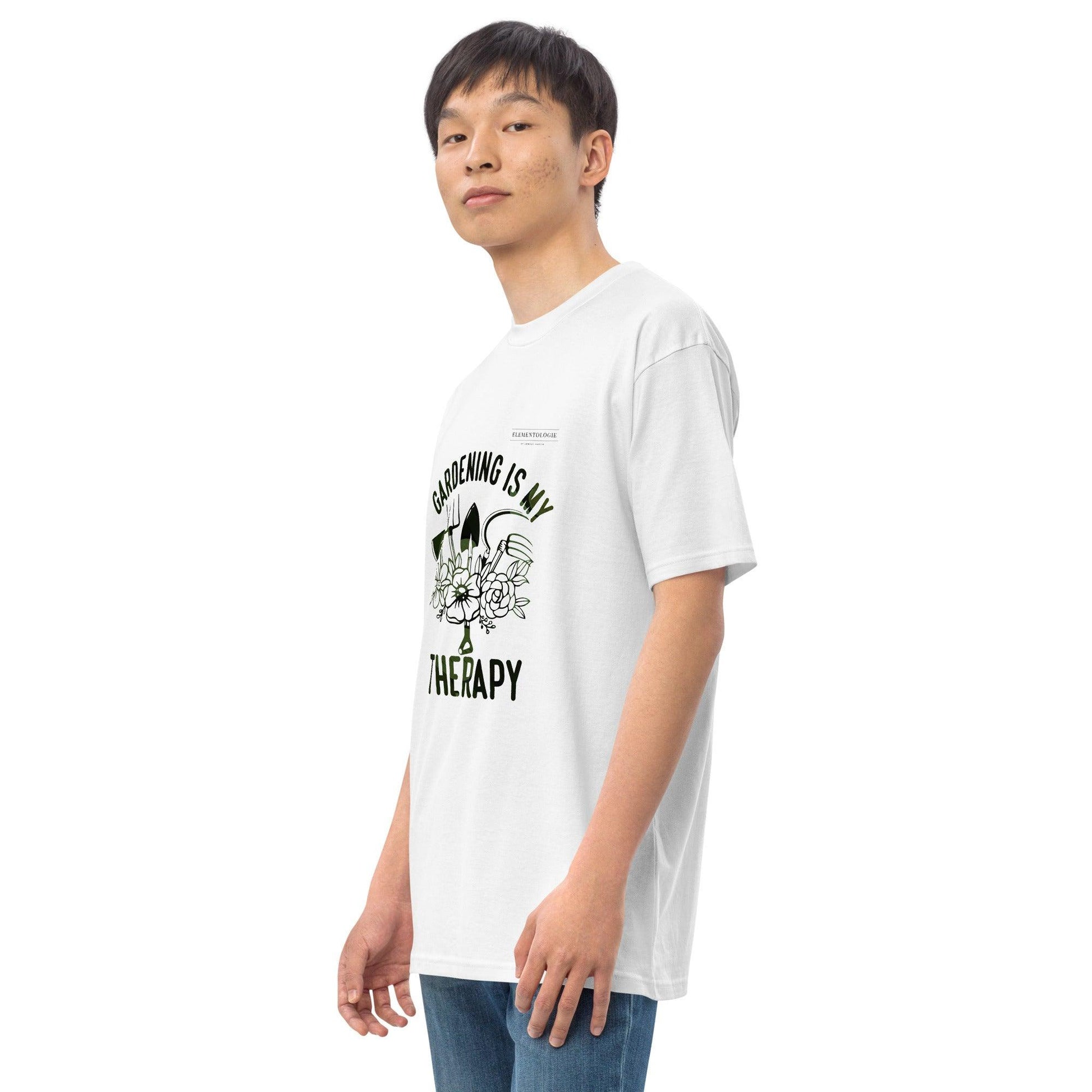 Unisex premium heavyweight tee-Gardening Is My Therapy - Elementologie