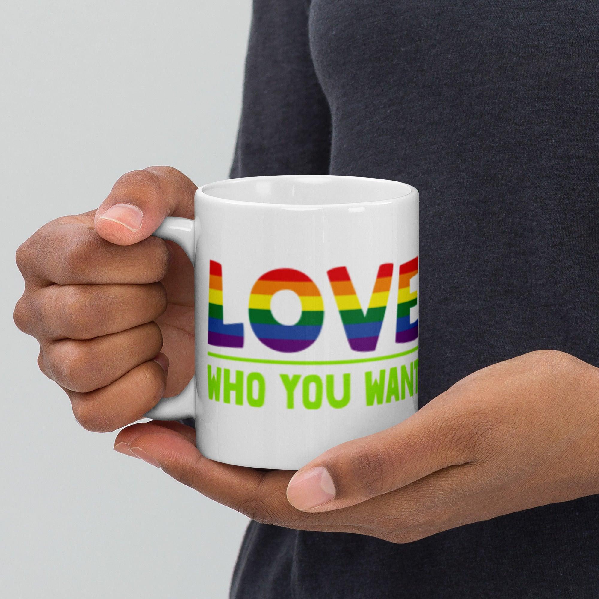 White glossy mug-Love Who You Want - Elementologie
