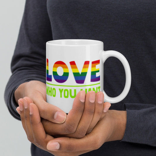 White glossy mug-Love Who You Want - Elementologie