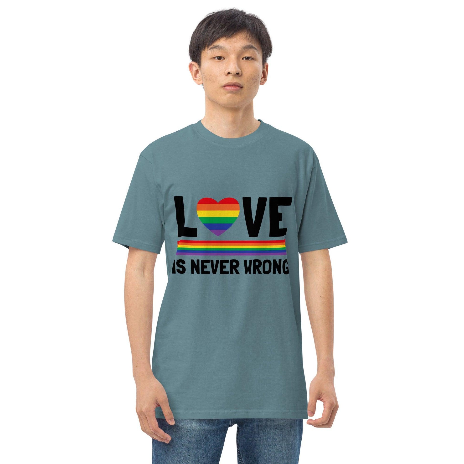 Unisex premium heavyweight tee-Love Is Never Wrong - Elementologie