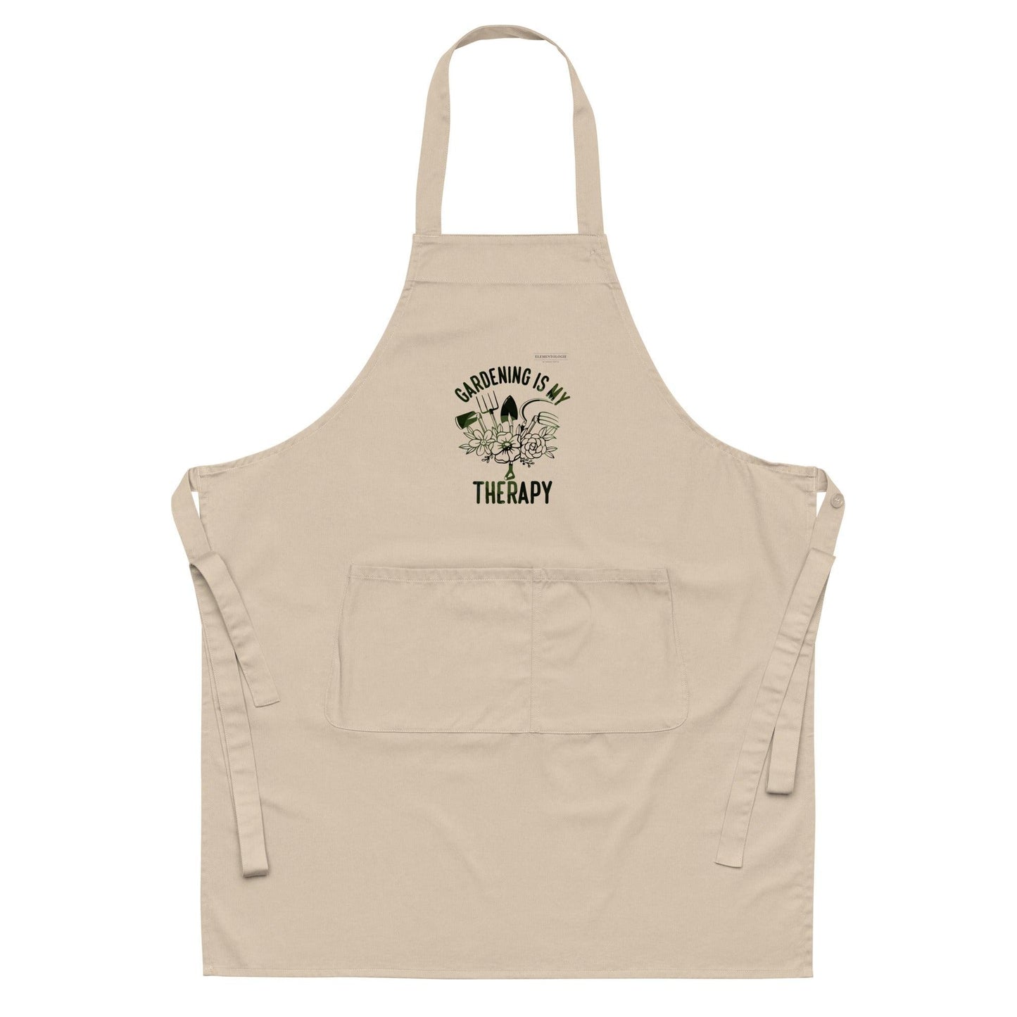 Organic cotton apron-Gardening Is My Therapy - Elementologie