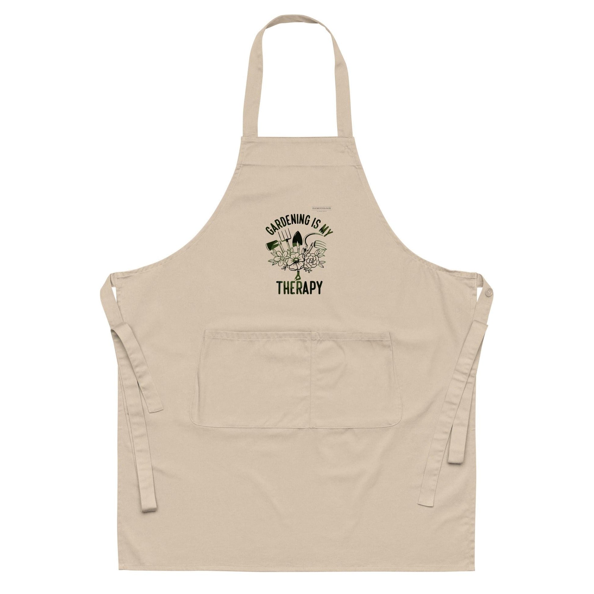 Organic cotton apron-Gardening Is My Therapy - Elementologie