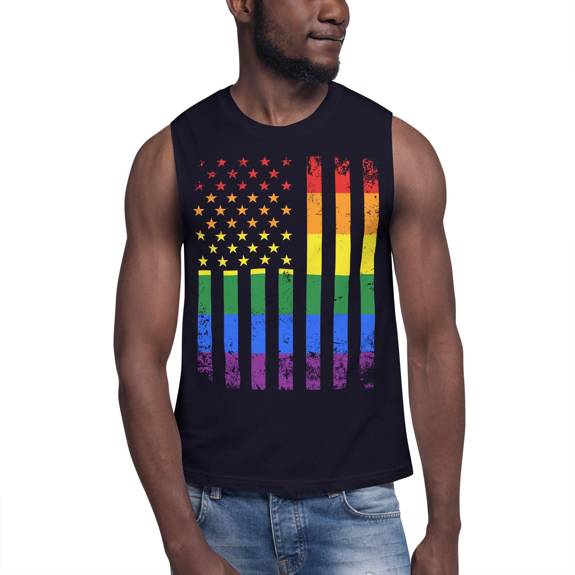 Unisex Muscle Shirt-Rainbow Flag - Elementologie