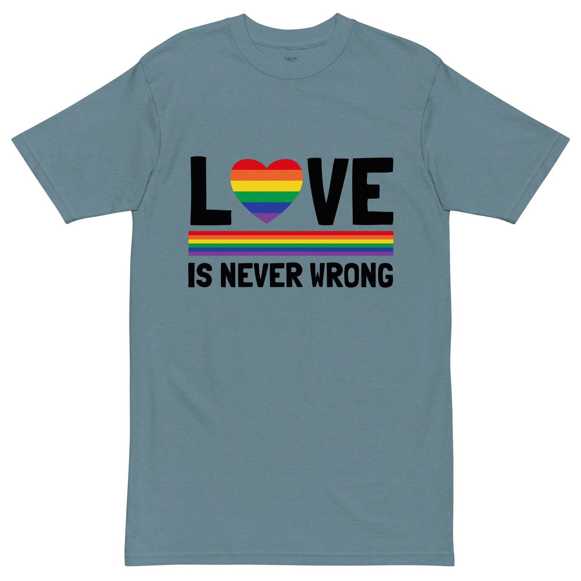 Unisex premium heavyweight tee-Love Is Never Wrong - Elementologie