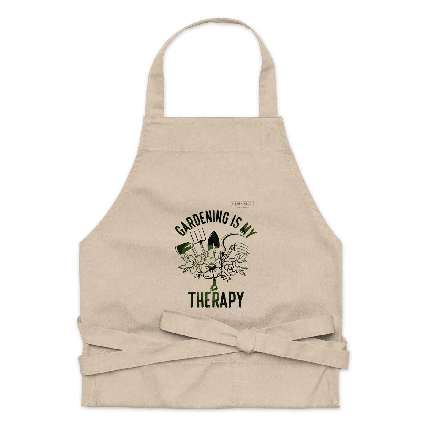 Organic cotton apron-Gardening Is My Therapy - Elementologie