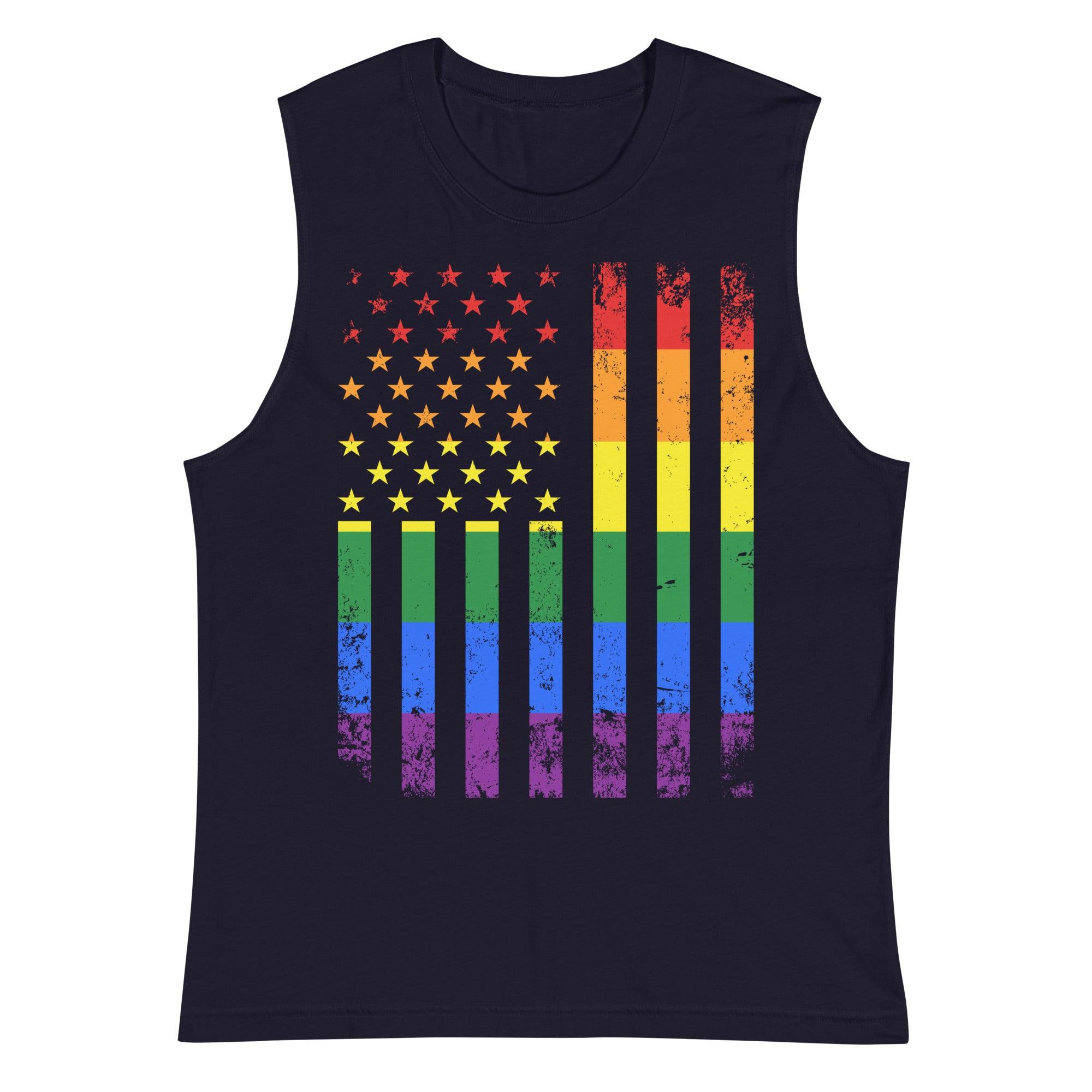 Unisex Muscle Shirt-Rainbow Flag - Elementologie