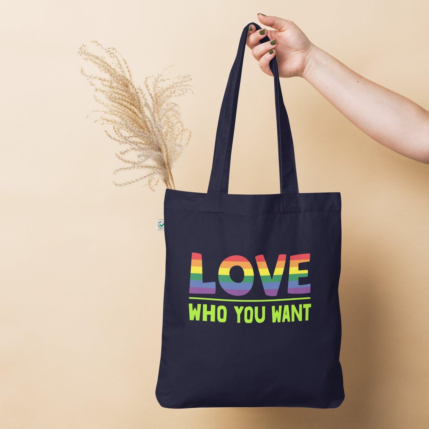 Organic fashion tote bag-Love Who You Want - Elementologie