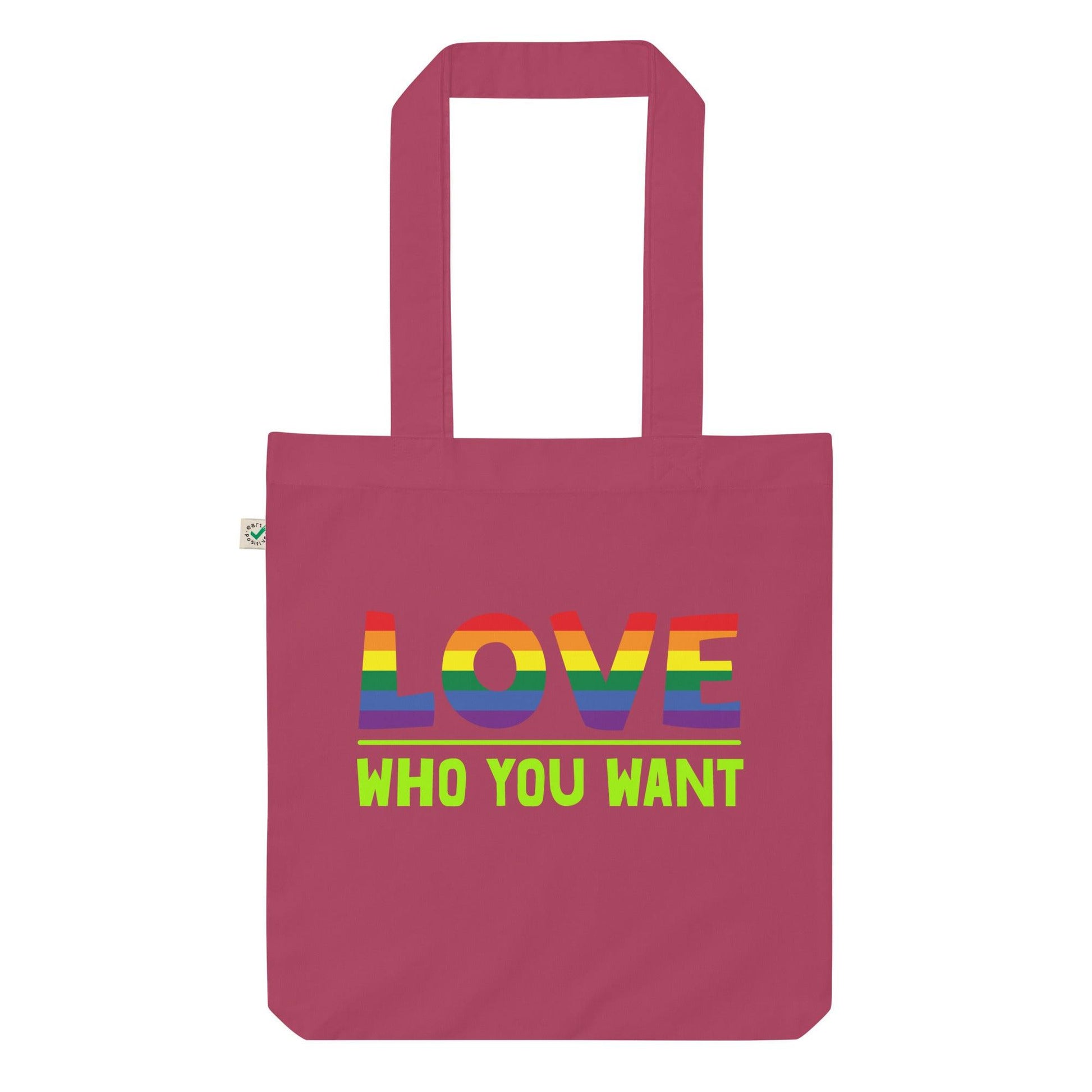 Organic fashion tote bag-Love Who You Want - Elementologie