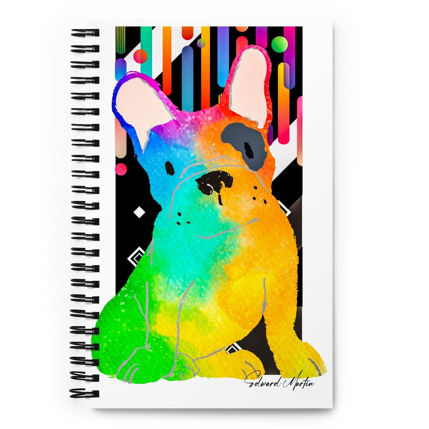 Spiral notebook-Rainbow Frenchie - Elementologie