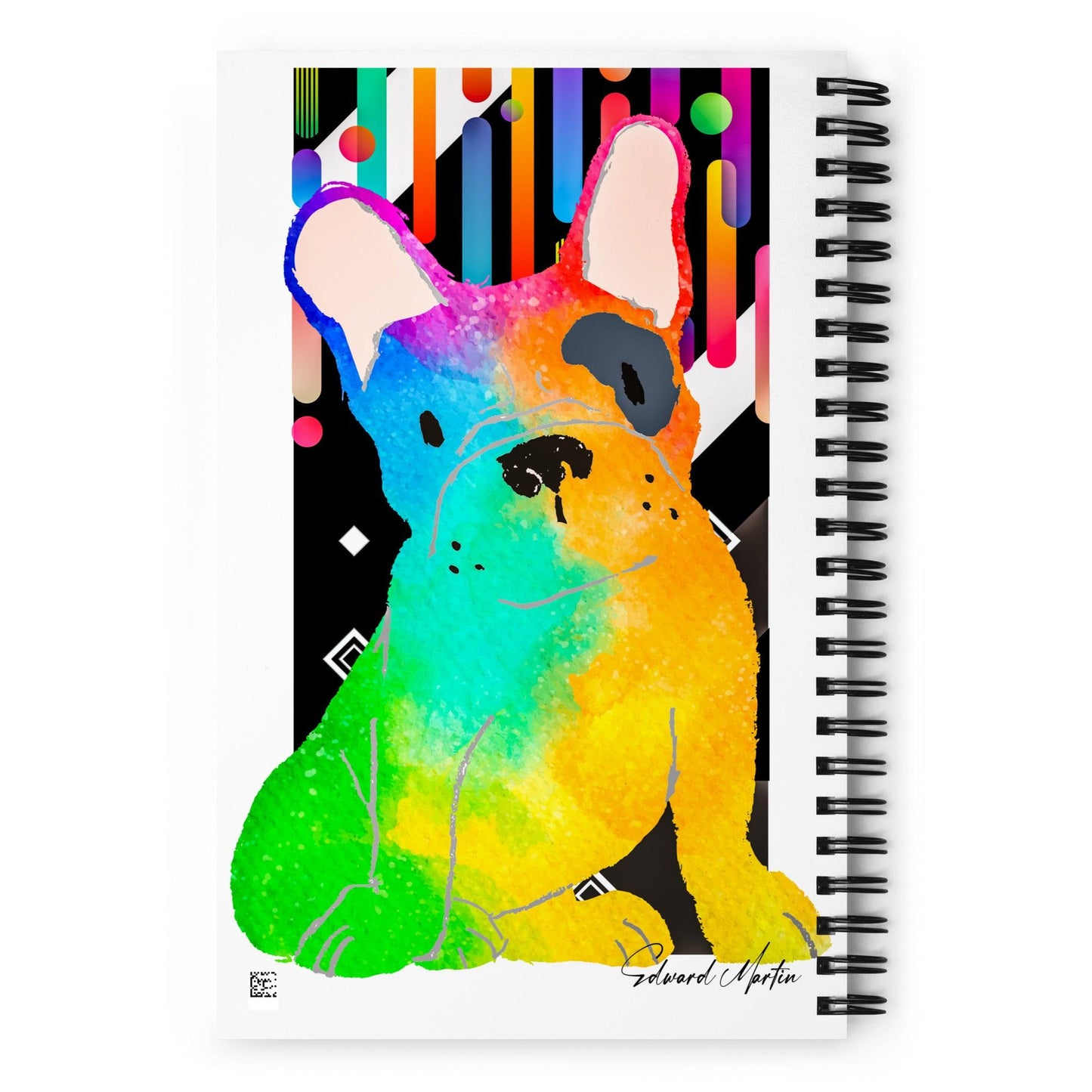 Spiral notebook-Rainbow Frenchie - Elementologie