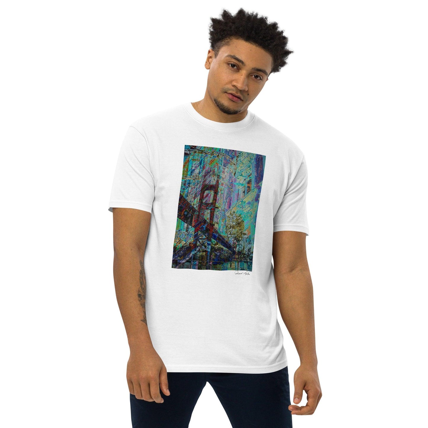 Unisex premium heavyweight tee-Abstract No.84 by Edward Martin - Elementologie