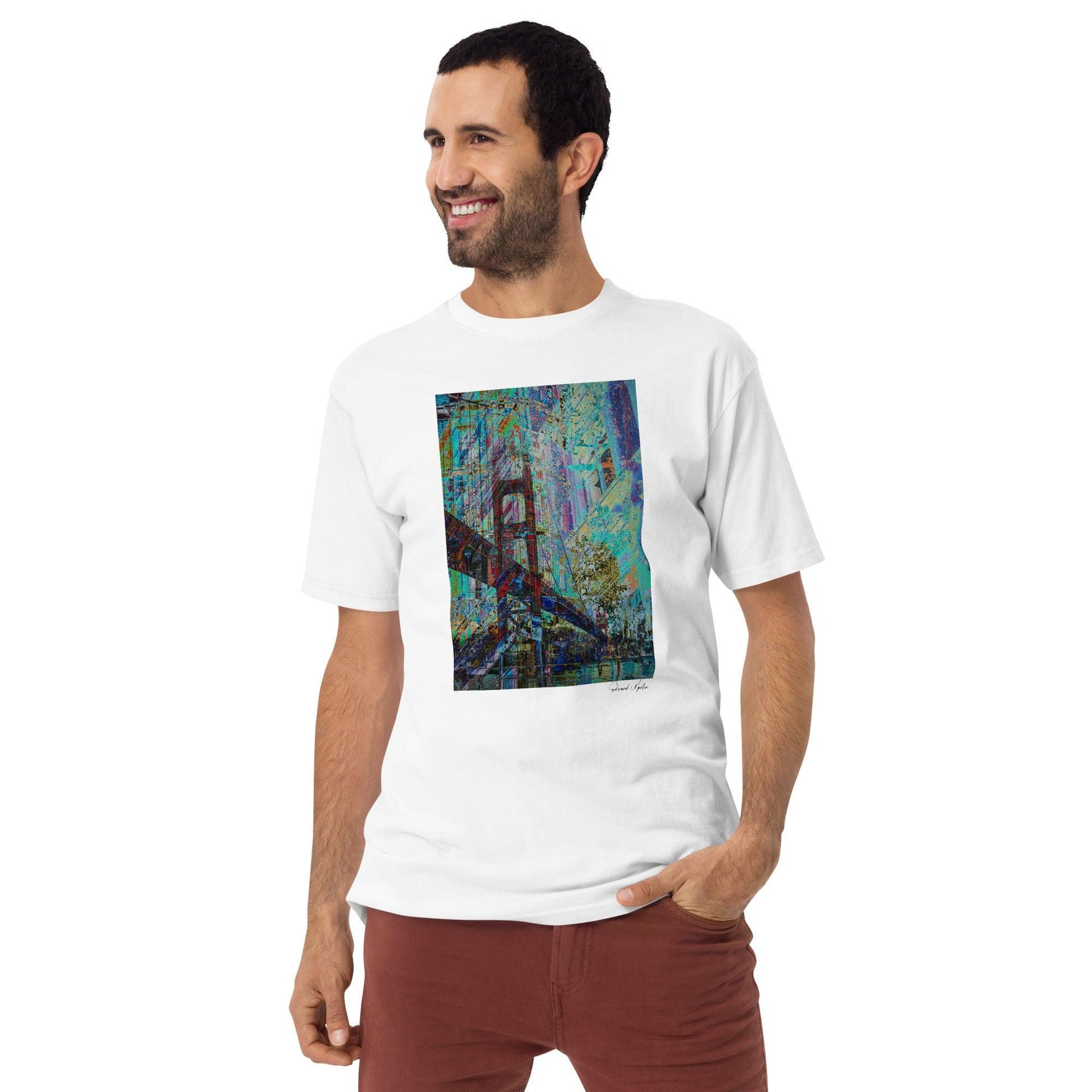 Unisex premium heavyweight tee-Abstract No.84 by Edward Martin - Elementologie