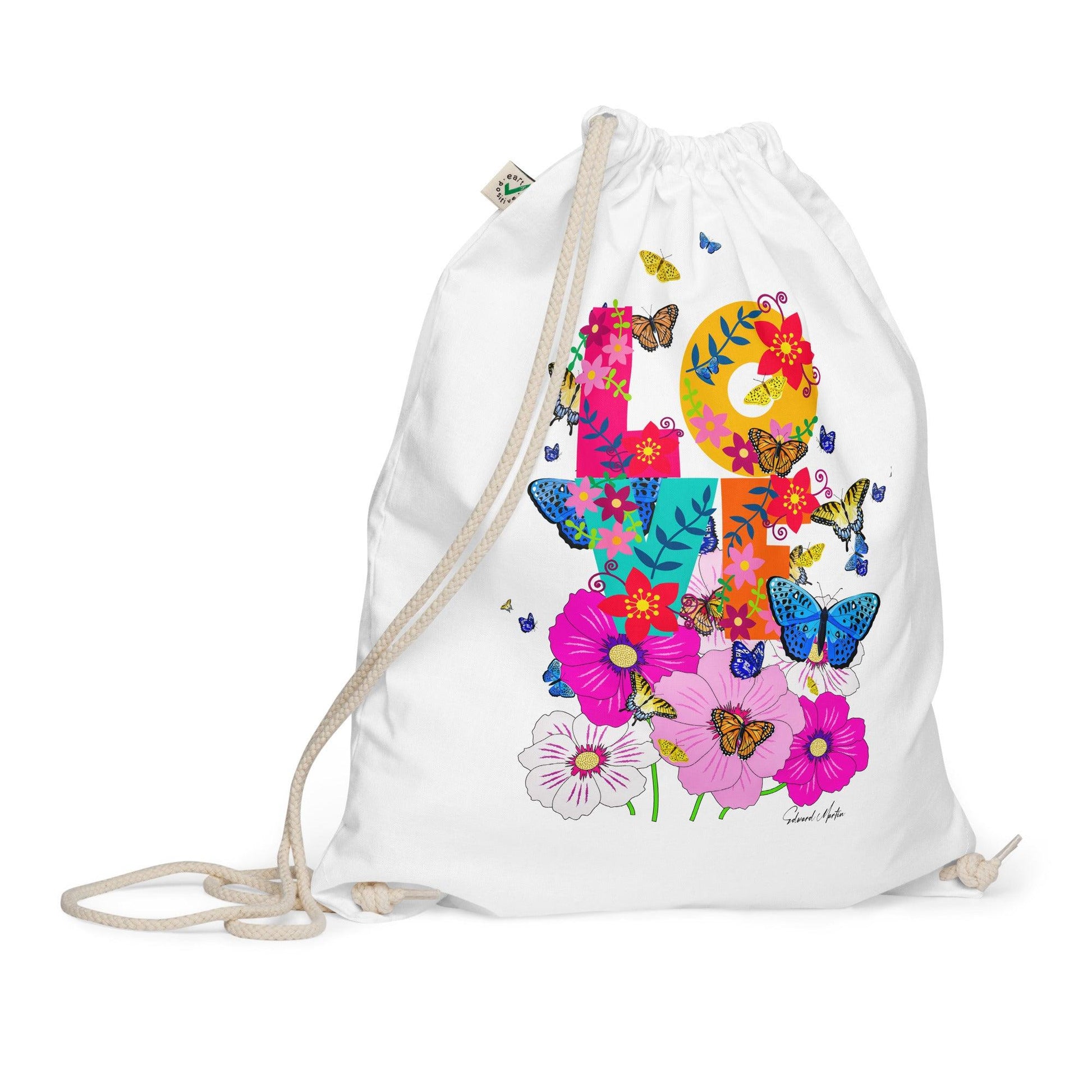 Organic cotton drawstring bag-Summer Love by Edward Martin - Elementologie