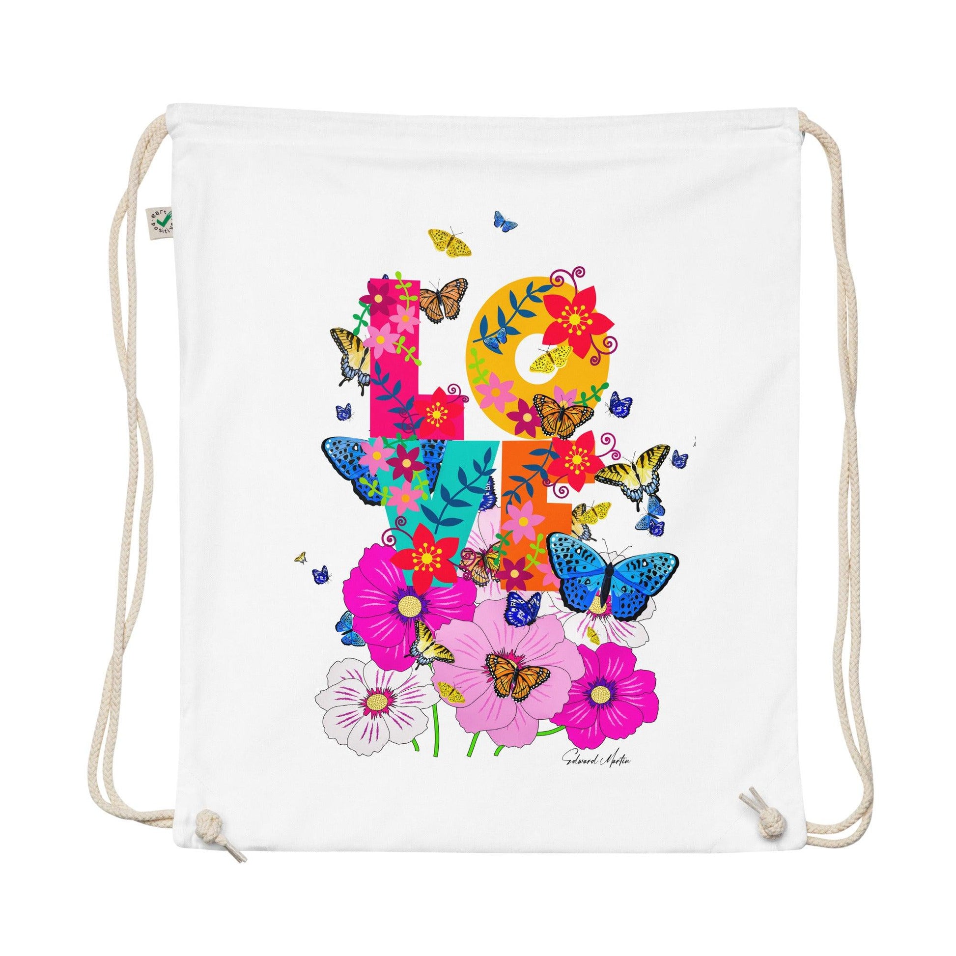 Organic cotton drawstring bag-Summer Love by Edward Martin - Elementologie