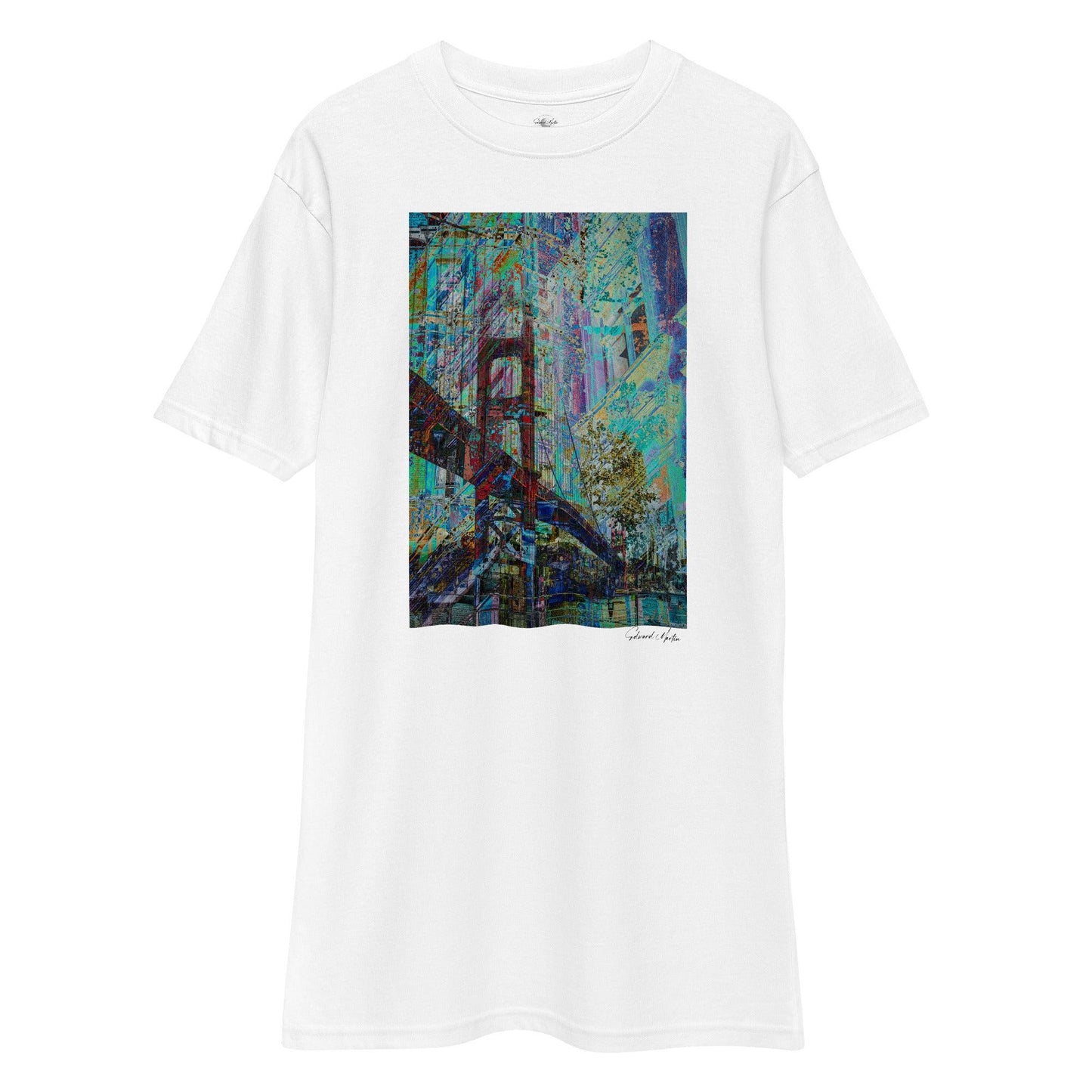 Unisex premium heavyweight tee-Abstract No.84 by Edward Martin - Elementologie