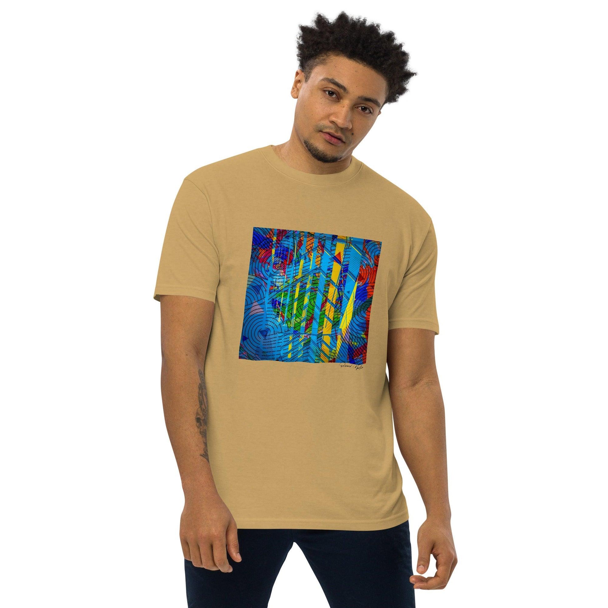 Unisex premium heavyweight tee-Abstract No.01 by Edward Martin - Elementologie