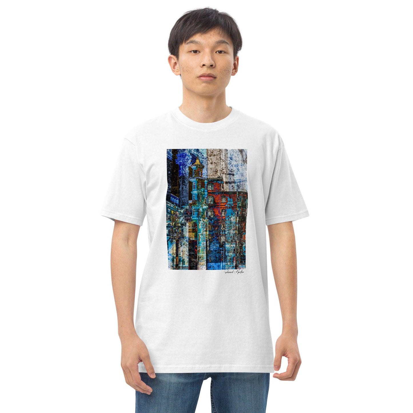 Unisex premium heavyweight tee-Abstract No.97 by Edward Marin - Elementologie