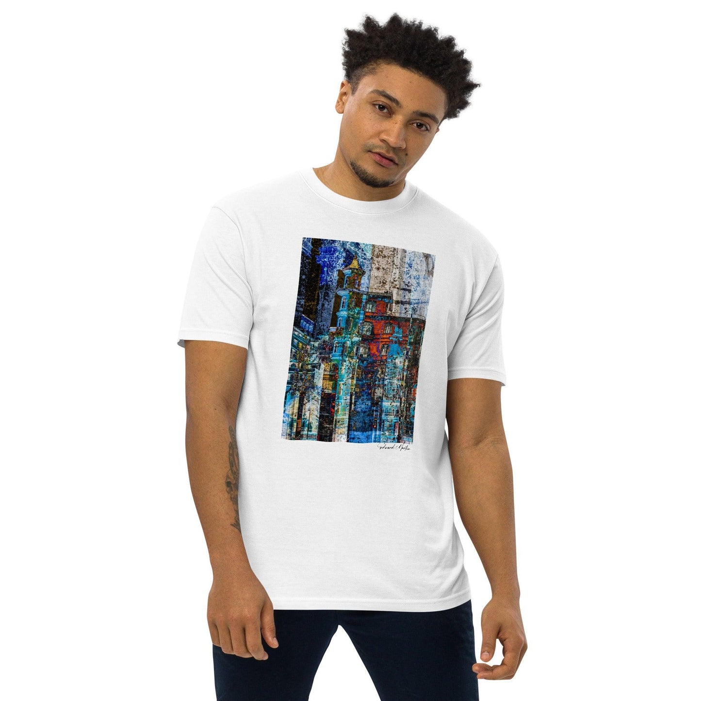 Unisex premium heavyweight tee-Abstract No.97 by Edward Marin - Elementologie