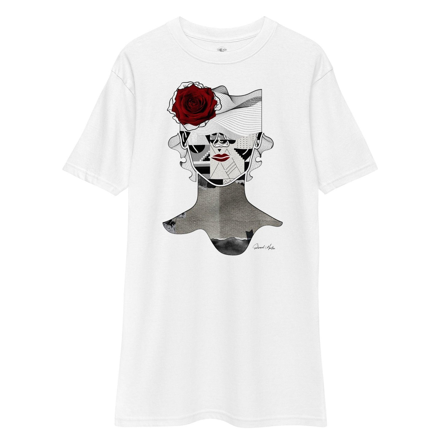 Unisex premium heavyweight tee-La Rosa by Edward Martin - Elementologie