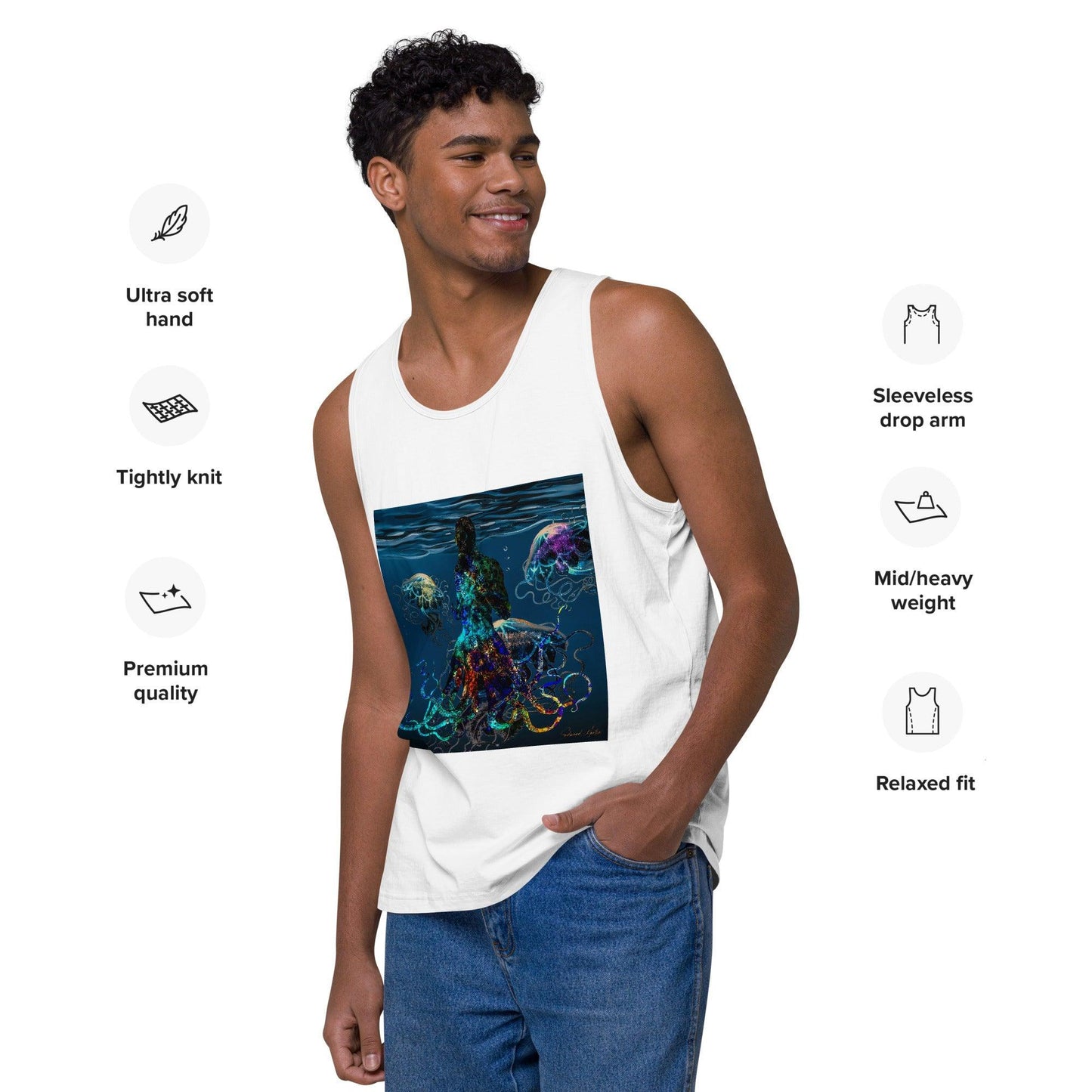 Men’s premium tank top-Adaptation by Edward Martin - Elementologie