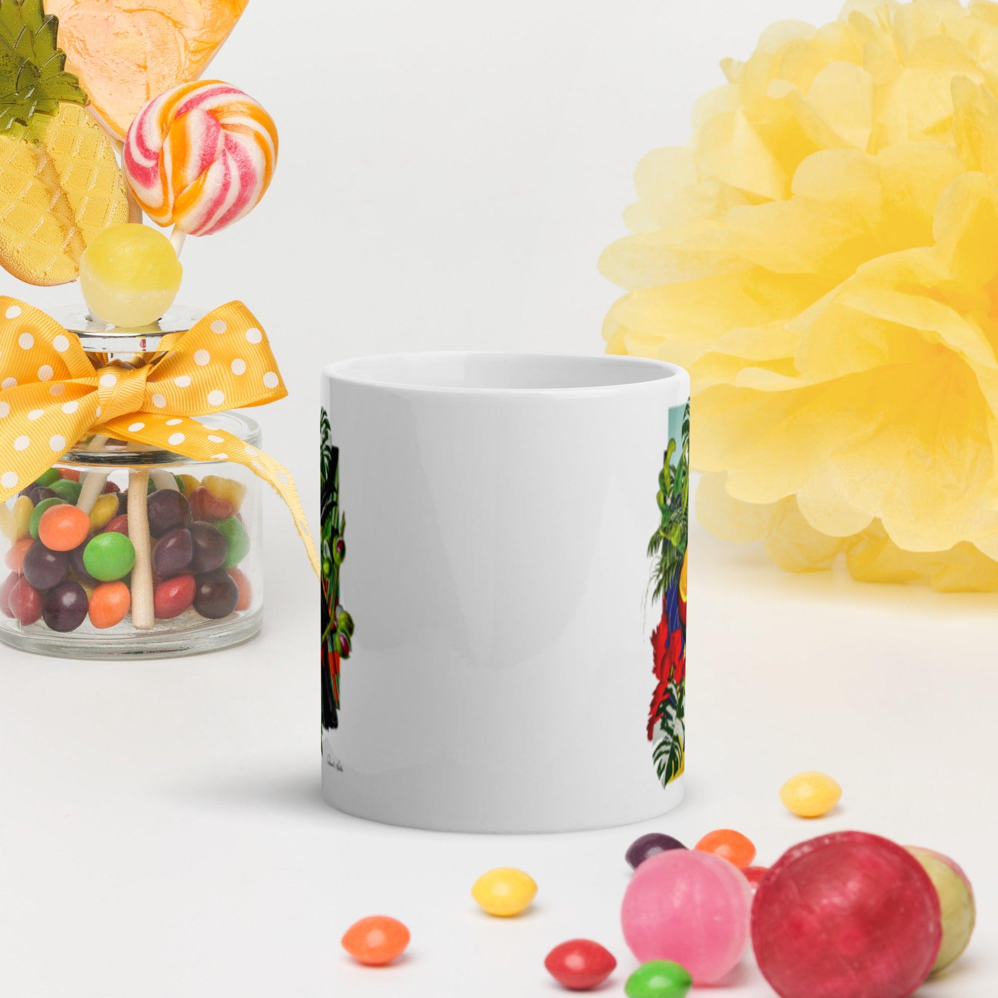 White glossy mug-Tropicana by Edward Martin - Elementologie