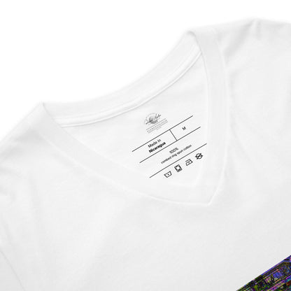Unisex Short Sleeve V-Neck T-Shirt-Abstract No.19 by Edward Martin - Elementologie
