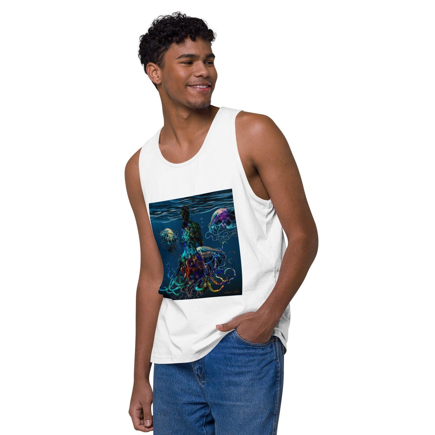 Men’s premium tank top-Adaptation by Edward Martin - Elementologie