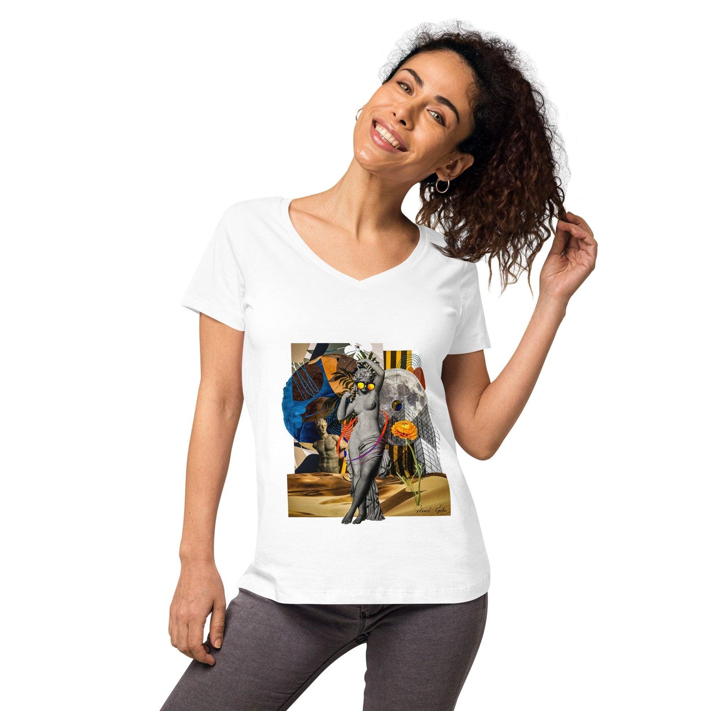 Women’s fitted v-neck t-shirt - Elementologie