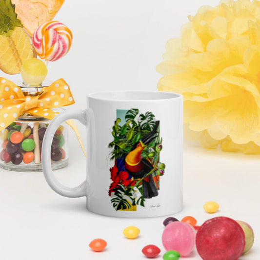 White glossy mug-Tropicana by Edward Martin - Elementologie